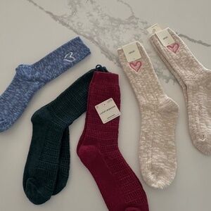 New Lucky Brand and Aerie Lounge Crew Socks Women’s Sock Bundle